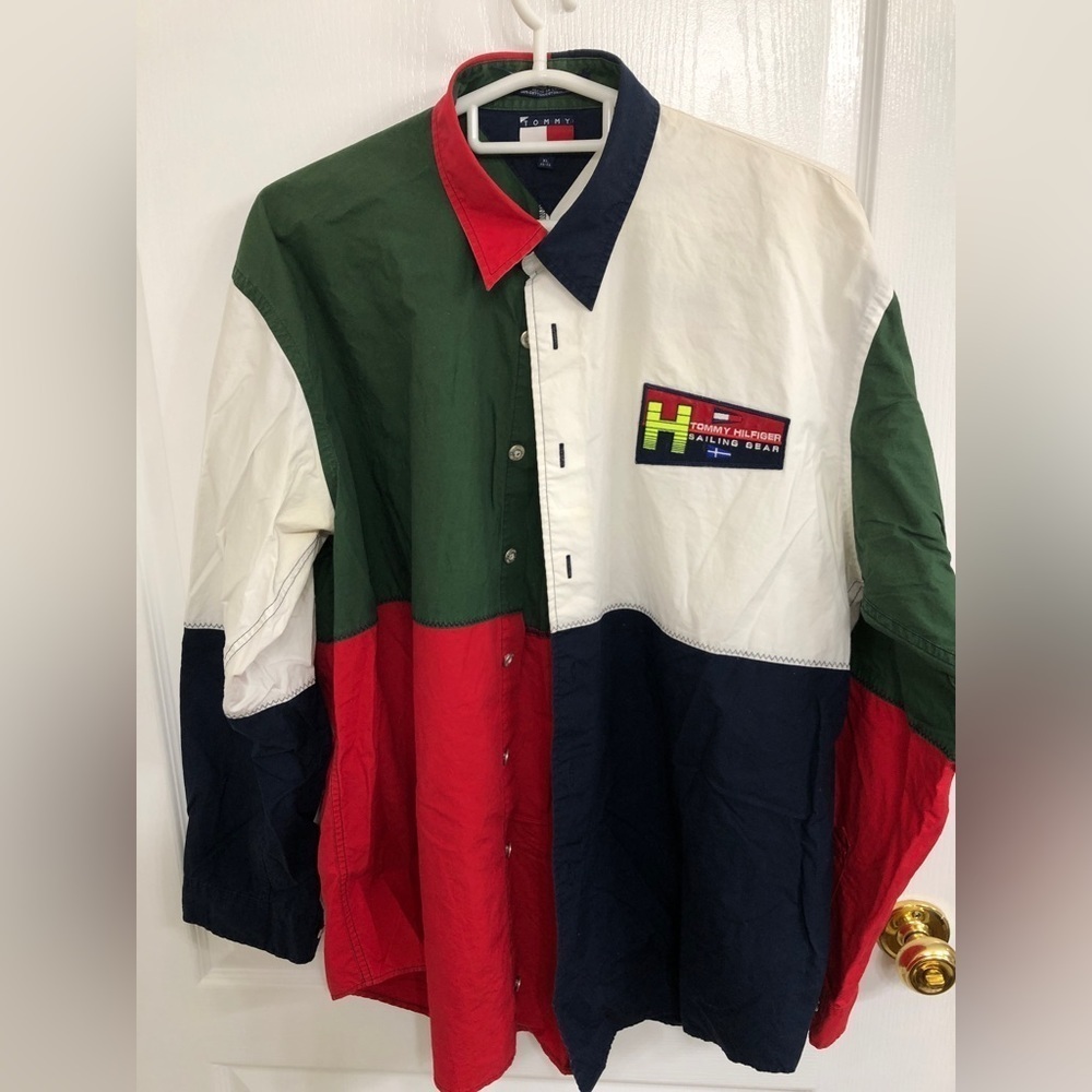Vintage 90s Tommy Hilfiger Sailing Gear Long Sleeved Button Up